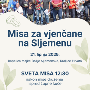 Misa za sve vjenčane u sljemenskoj kapelici